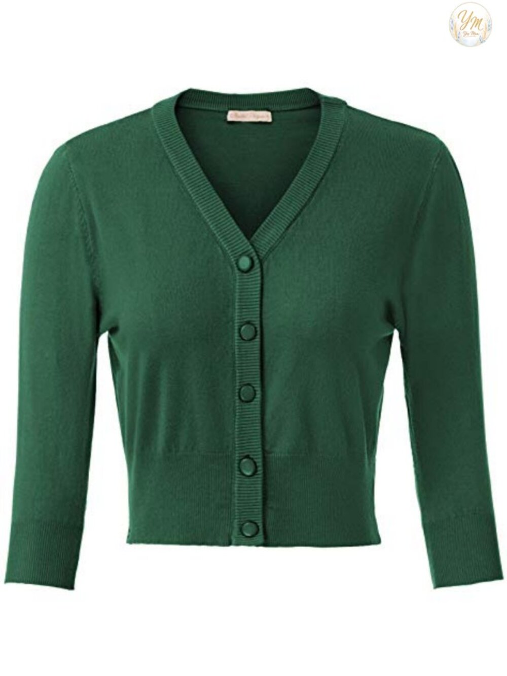 Belle Poque Cropped Cardigan 3/4 Sleeve Button Down Shrug Sweater